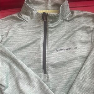 Boys Vineyard Vines Sage Striped Half-Zip